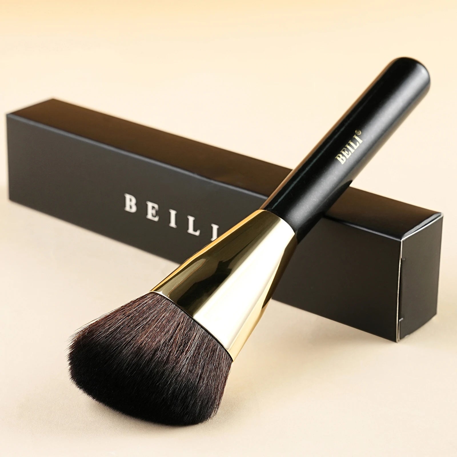 For Eco-friendly Shining Single Makeup Brush Golden Aluminum Tube Custom Private Label Synthetic Contour Blush Concealer