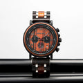 2022 New for E03 Men's Luxury Antique Wooden Stainless Steel Chronograph Watch 22mm Width Sapphire Crystal Dial 3BAR Water