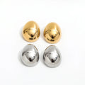 JOOLIM  High End 18K Gold Plated Chunky Smooth Oval Cambered Surface Stud Earrings Stainless Steel Jewelry for Women