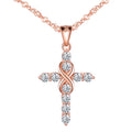 Fashion Zircon Jewellery 925 Sterling Silver Cross Necklaces Women