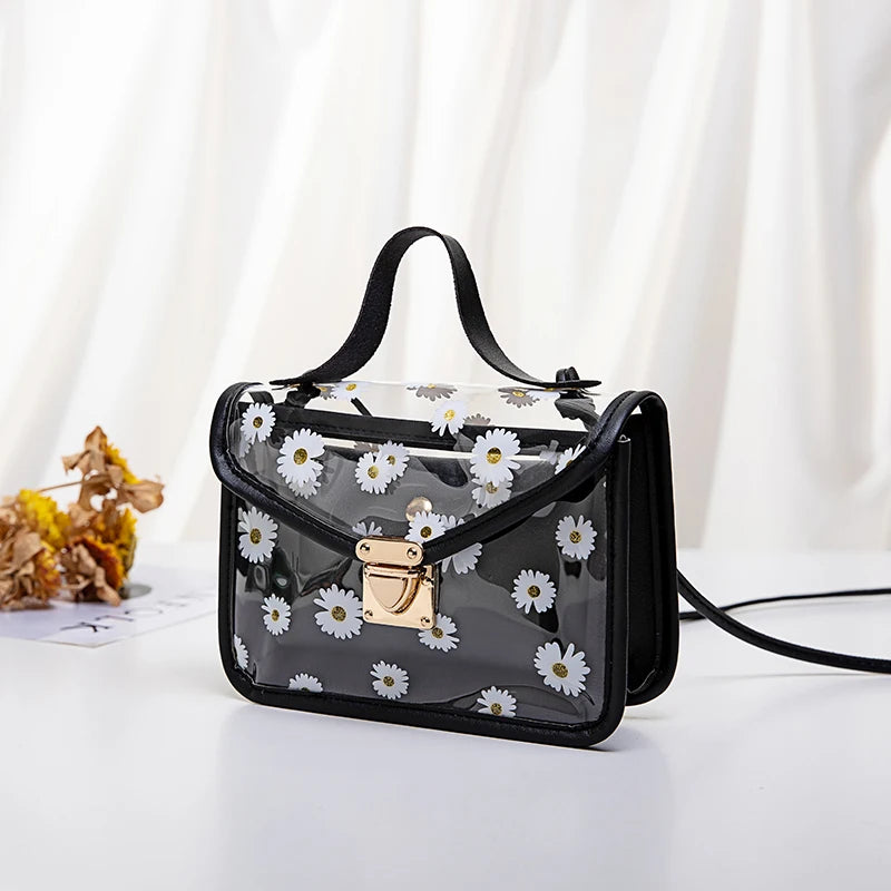 Sandro Women Transparent Pattern Shoulder Bag Messenger Handbag Composite Tote