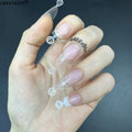 Nail 600 Pcs Box Clear Natural Crescent Short XS Acrylic Almond Round Triangle Square Half Moon Nail Tips