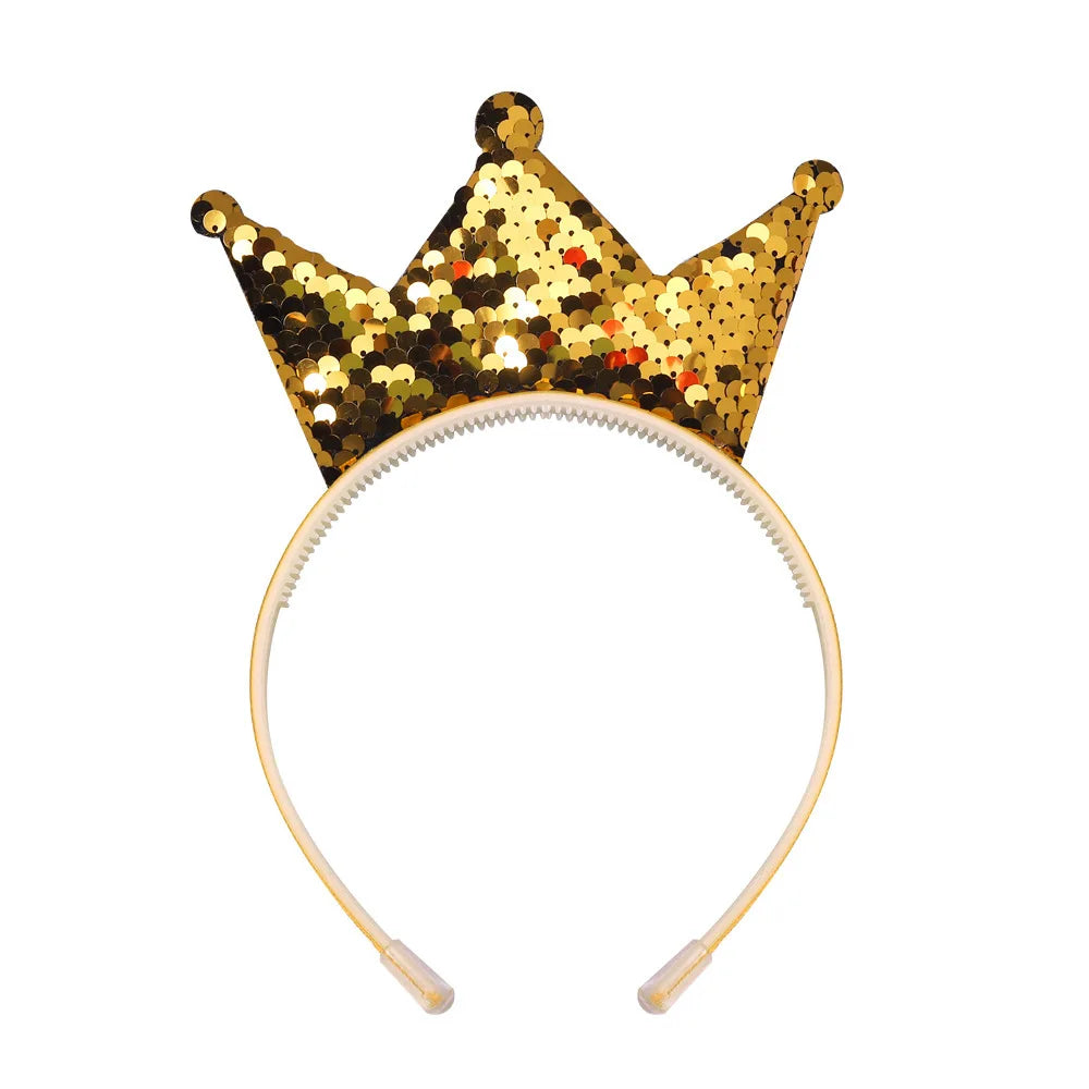 Factory Direct Cute Cat Ears Glitter Hair Band Colorful Sequin Crown Headband Hot Spot Wholesale Cute Headband with Sequins