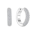 Qingxin Fine Jewelry CUSTOM OEM Wholesale 925 Sterling Silver Cz Cubic Zirconia Rhodium Plated Hoop Earrings for Women