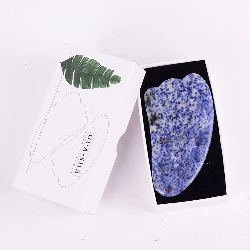 HZ Hot Blue Spot Stone Jade Gua Sha Roller Jade Stone Care Skin
