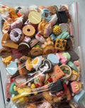 100pcs Dollhouse Food Miniatures for Wholesale Assorted Food Cake Donuts Bread 3d Icecream Cone Resin Cabochon Embellishments
