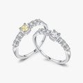 Yellow Clear Dazzling Cubic Zirconia Rings Fine Jewelry 925 Sterling Silver Elegant Sweet Sugar Finger Rings for Women