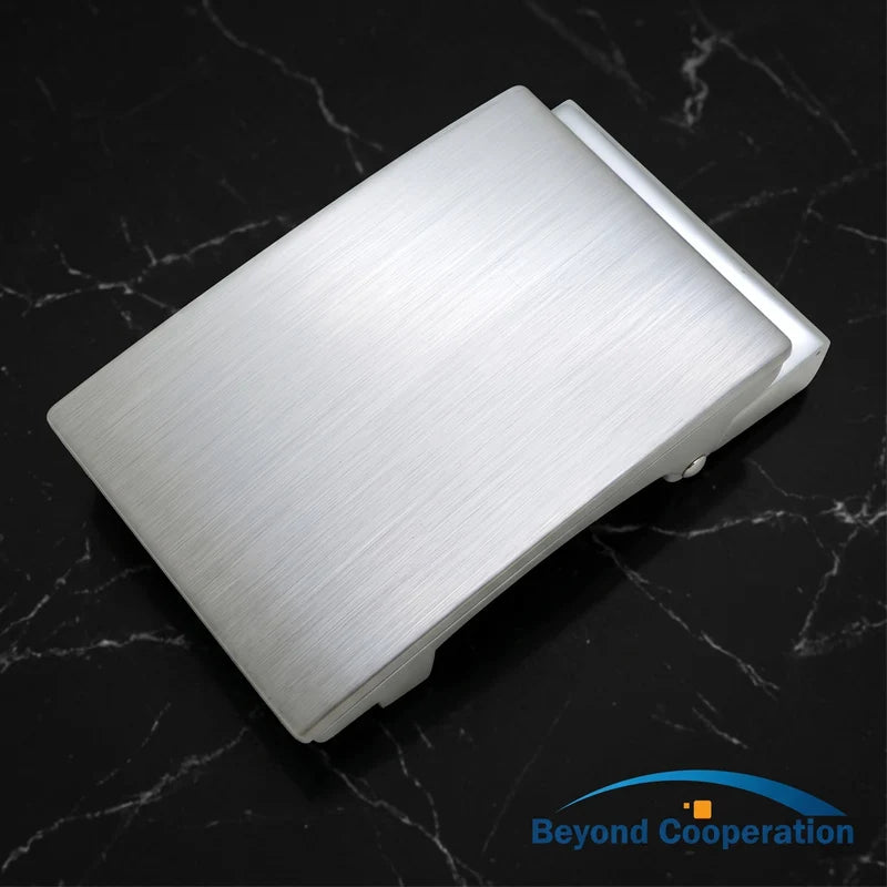 Customized Plain Auto Lock Mechanism Quick Release Lock Blank Belt Metal Material Male Formal Laser Engraved Neutral Style