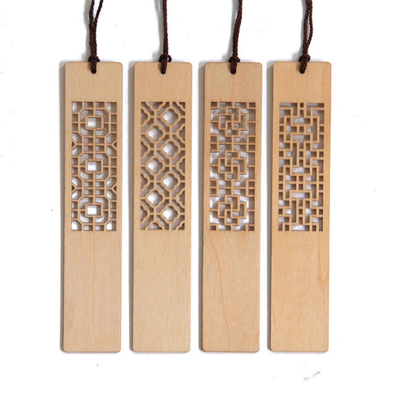 Custom Ancient Chinese Traditional Art Style Retro Wooden Hollow Bookmarks for Books Creative Gift for Friends School Stationery