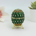 SHINNYGIFTS Traditional Painted Easter Gifts Gold-Plated 3D Enamel Egg Metal Hollowed Out Figurine Small