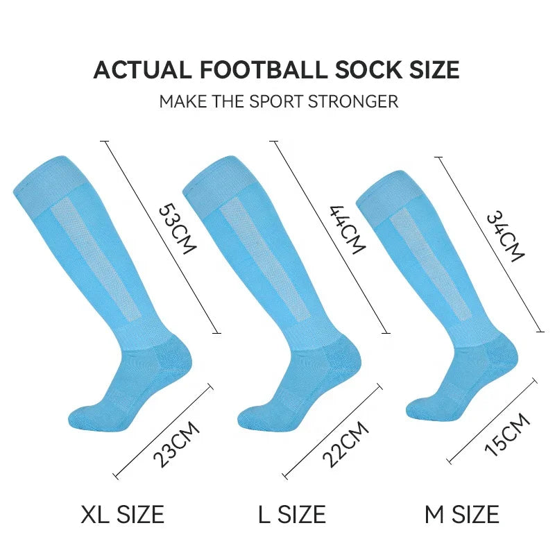 LINGTU Wholesale Athletic Men Cotton Socks Thin Knee High Long Football Socks for Kid Youth Compression Sports Soccer Socks