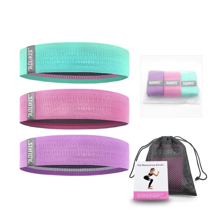 Exercise Band BSCI Factory Yoga Gym Exercise Fitness Glutes Booty Hip Fabric Resistance Bands 3604