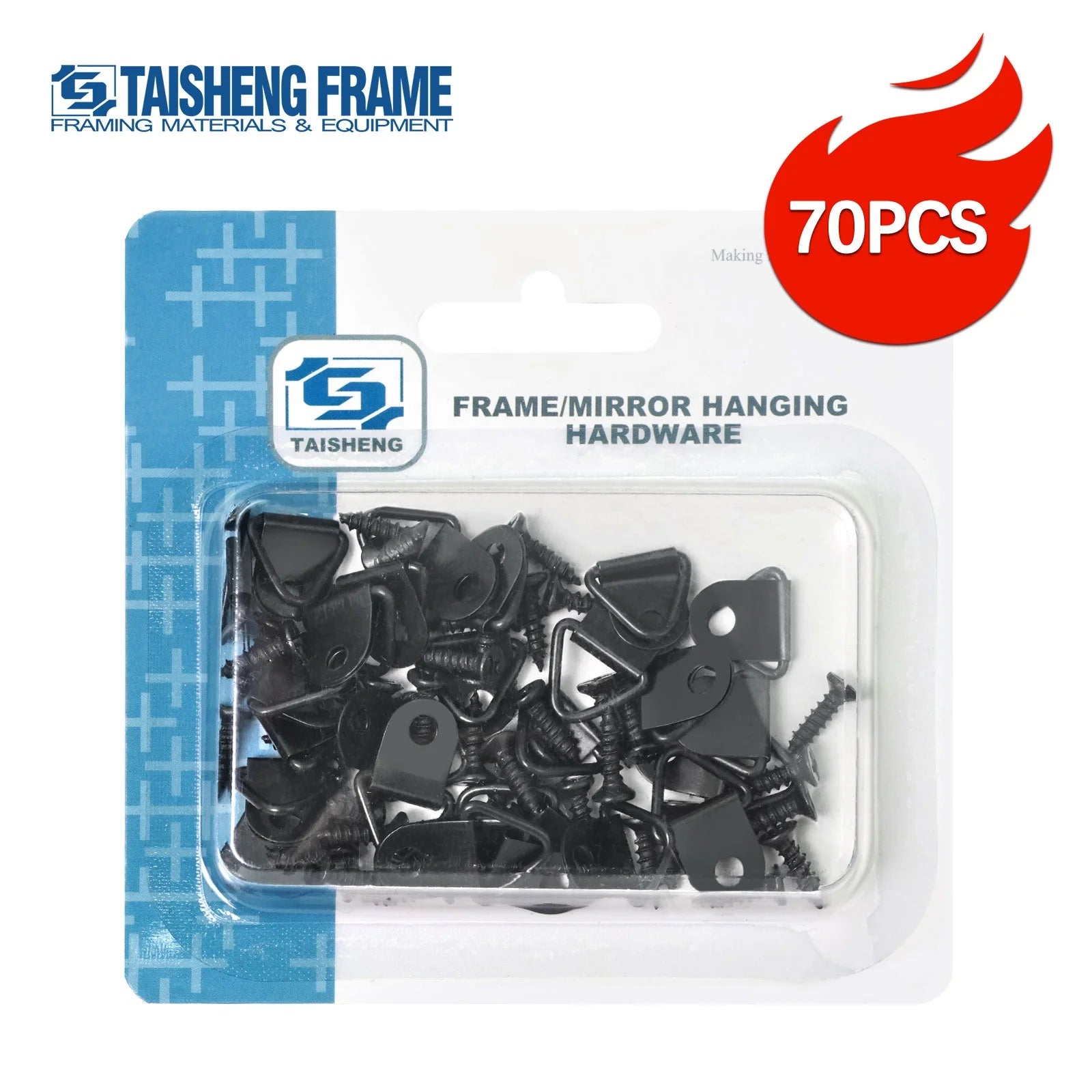 70PCS TS-K035 Taisheng D Ring Iron Hanger Set for Mirror & Photo Frame with Triangle Backboard