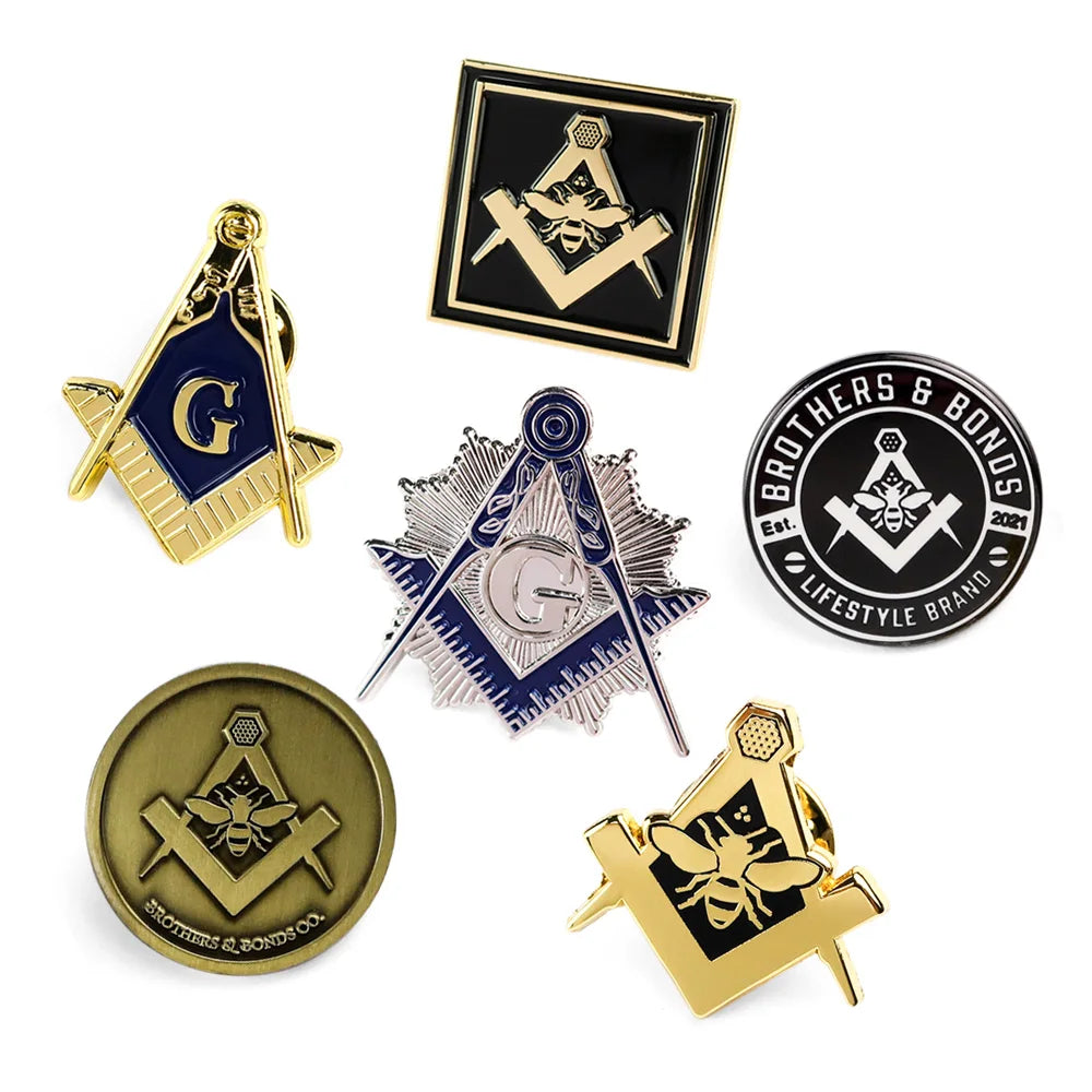 Professional Custom Cheap High Quality Freemason Irregularly Masonic Shaped Soft Enamel Lapel Pins for Sale