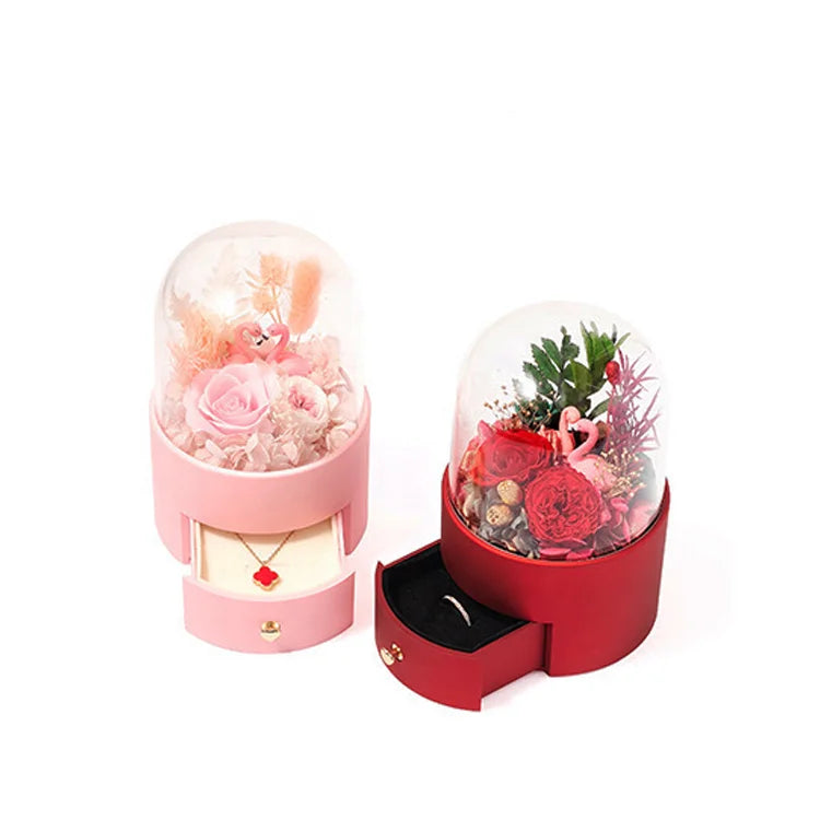 Christmas Hot Selling Factory Direct Spot Supply Yongsheng Flower Jewelry Box Ring Packing Box