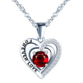 925 Sterling Silver Heart Pendant Necklace Women's Romantic Engagement Rhodium Plated Gift for Weddings Parties