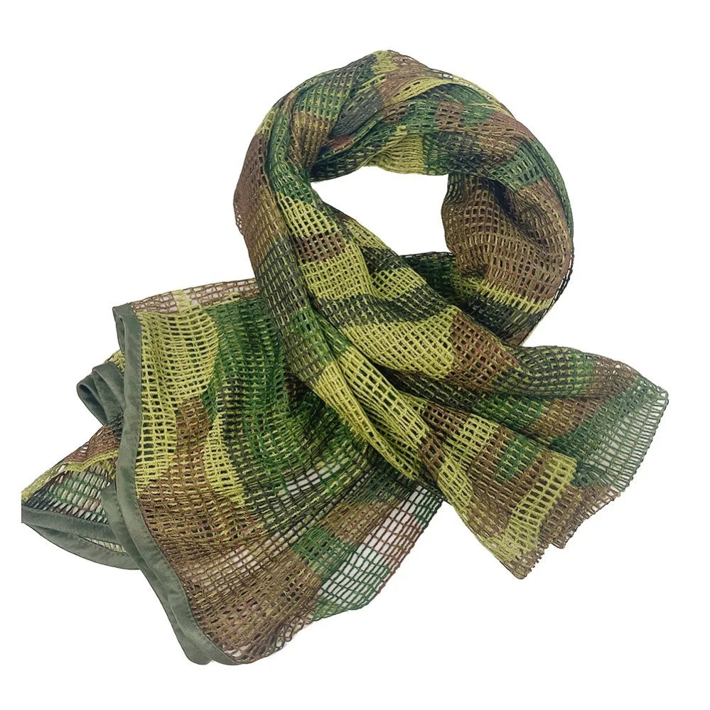 Wholesale Tactical Scarf Veil Sniper Jungle Desert Hunting Neckerchief Arab Camouflage Shemagh Mesh Scarf
