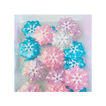 Bulk 100pcs Winter Snowflake Resin Cabochon 18MM 29MM Glitter Embellishment for Christmas White Blue DIY Jewelry Making Finding