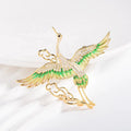 New Luxury Chinese Exquisite Enamel Crane Breastpin Women Luxurious Elegant Lapel Pin Fashion Ladies Bling Zircon Brooch Jewelry