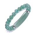 Natural Jade Rose Quartz Bracelet Tiger Eye Green Aventurine Bracelet European and American Fashion Stretch Beaded Bracelet