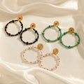 Bohemian Ethnic Style Handmade Crystal Earrings Popular Stone Stainless Steel Earrings Wholesale