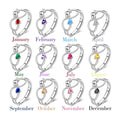 Adjustable 1-12 Birthstone Decompress Anti-anxiety Spin Ringsfor Wedding Family Mother Days Birthday Jewelry Gifts