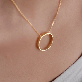 Personalised Minimal Inner Circle Choker Stainless Steel Secret Message Ring Necklace Hidden Message Ring Pendant Necklace