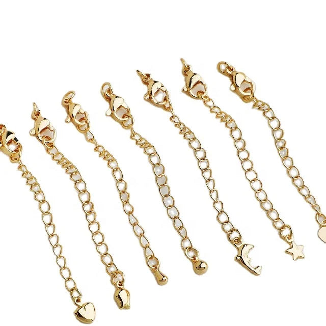Lobster Clasp Closure Stainless Steel Extension Tail Chain 10 Strands/bag for Anklet Bracelet Necklace Jewelry