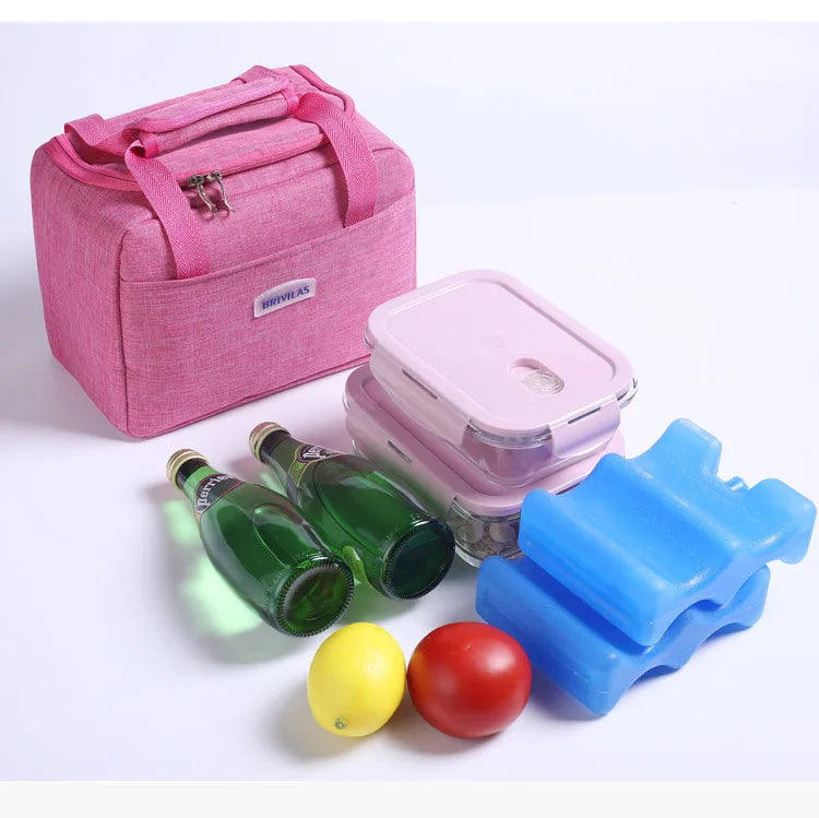 Portable Lunch Bag New Thermal Insulated Lunch Box Tote Cooler Handbag Bento Pouch Dinner Container School Food Storage Bags