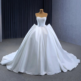 Customized Bridal Wedding Main Wedding Dress White Tube Top Elegant Lady Satin Tutu Skirt Trailing Ceremony Yarn Rsm231119