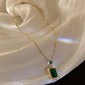 SC Hot Selling Stainless Steel Necklace Pendant Necklaces Party Wedding Jewelry Gift Shinny Zircon Necklace for Women