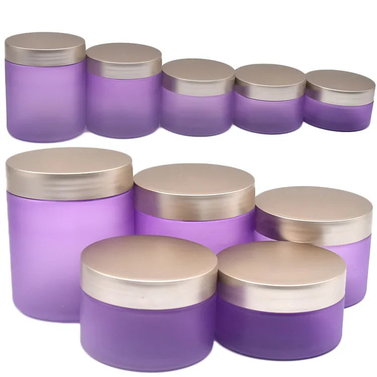 50ml 100ml 150ml 200ml Pink Black White Purple  OEM Custom Color Matt Pink Lid Transparent Plastic PET Cosmetic and Skincare Jar