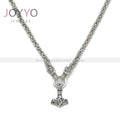 Stainless Steel Hammer Pendant Dragon Head Jewelry Necklace Viking Rollo De Cadena De Acero Inoxidable Biker Jewelry for Male