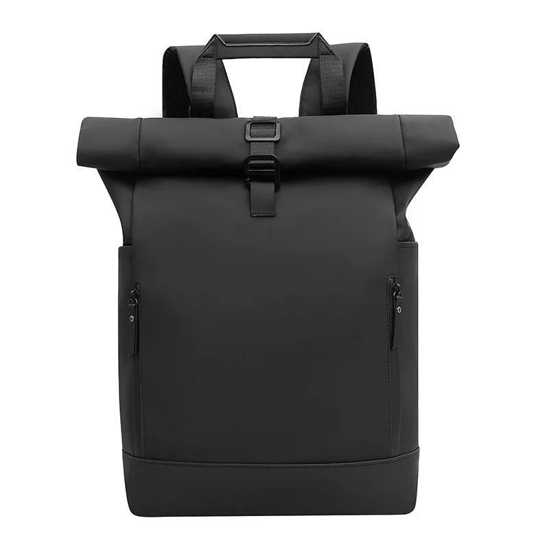 Vintage Laptop Roll Top Backpack Water Resistant Travelling Backpacks College Bag for Men