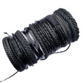 Hot Selling 10pcs Set Black Leather Handmade Braided Multi-Layer Wrap Bracelets Wedding Gifts for Men