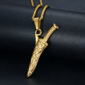 Men Dagger Pendant Stainless Steel Knight Sword Necklaces for Men and Women 18k Gold Poseidon Trident Necklace
