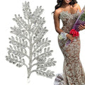 WHD-066 Latest Custom Crystal Applique Leaf Applique for Dress Making Accessories Bridal Jewelry
