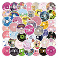 60pcs Creative Japanese Classic Anime Records Album Cartoon Music CDs Sticker