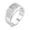 Luxury Men's Anillos 1 Carat Diamond Solid Sterling Silver 925 Engagement Rings Fine Jewelry Father's Day Moissanite Ring Men s