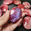 Wholesale Natural Quartz Crystals Healing Stones Polished Red Moonstone Palm Stone
