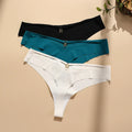 JOGOGO Wholesale Customize Simple One Piece Ice Silk Low Waist Large Size Buckle Design Laser Cut Seamless Thong