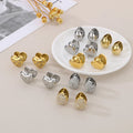Stainless Steel Double-Sided Heart Waterdrop Ear Clip Earrings Women Single-Sided Crystal Inset Gold Plated Fashion
