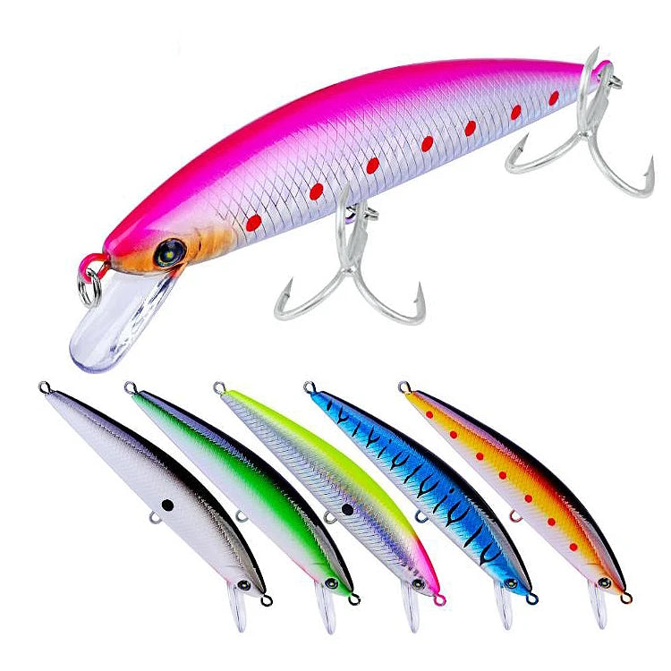 WEIHE 13cm 41g 6Colors ABS Minnow Fishing Bait Lure Plastic Wobbler MegaBDM