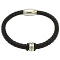 Factory Customized Children's Vintage Style Woven Leather Chain Link Bracelets Silver Plated Coral Stainless Steel Fashionable