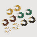 European and American Niche Design Temperament High-end Winding Sheepskin Leather Hoop Earrings