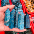 Bulk Wholesale Natural Blue Apatite Tower Reiki Healing Quartz Point Fengshui Gemstone Wand for Home Decoration