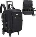 Relavel Professional Makeup Brush Case Trolley Travel Black Cosmetic Bags Large with Swivel Wheels