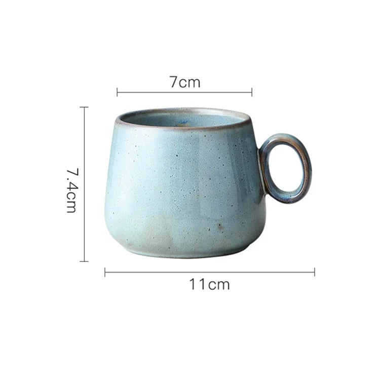 Factory Direct Sale Christmas Gift  Home Office Ceramic Tea Coffee Retro Style Cup with Handle