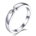 Sun Star 925 Sterling Silver Wedding Engagement Ring with Zircon Rhodium Plated Trendy Design