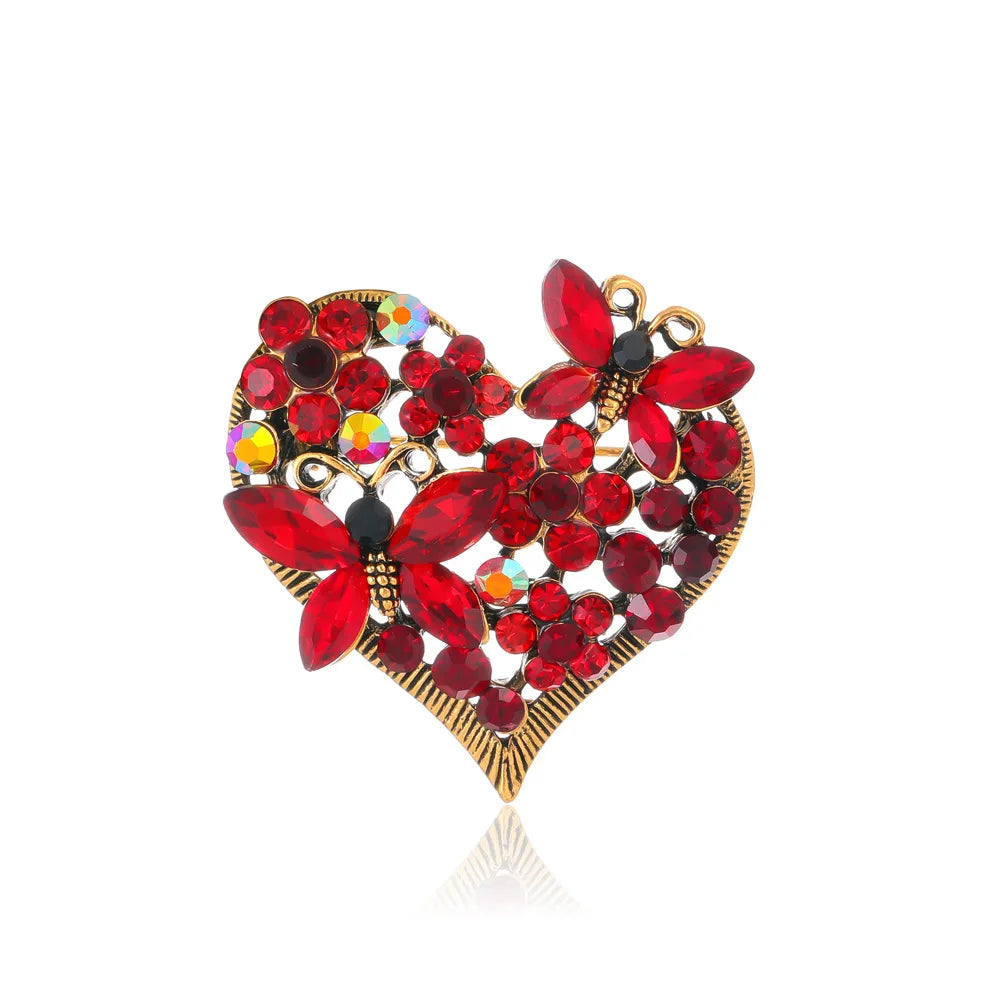 DAIHE XZ-094 Butterfly Heart Brooch High-end Elegant Fashion Coat Suit Lapel Accessory Wholesale Diamond Pin